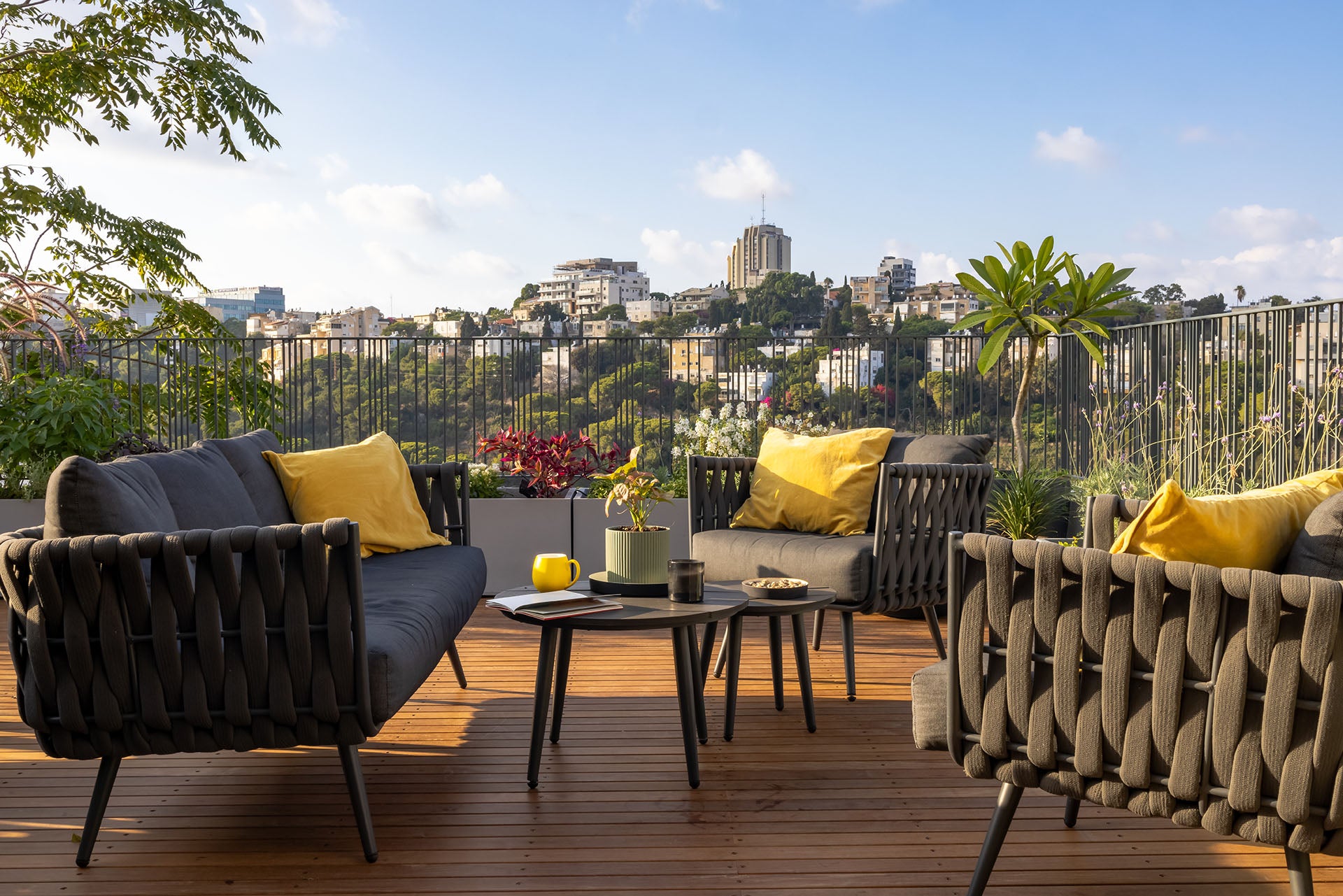 rooftop view outdoor chair and sofa sets